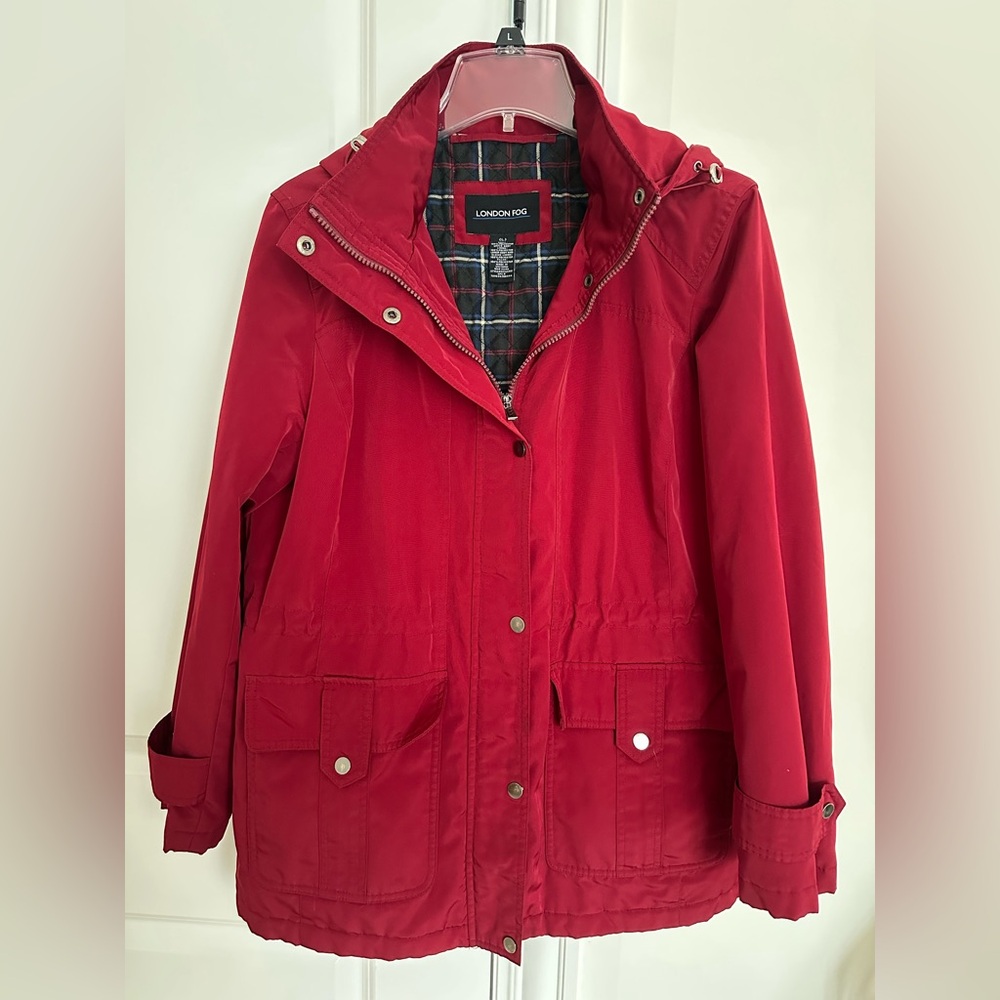 London Fog Women's Red Rain Jacket